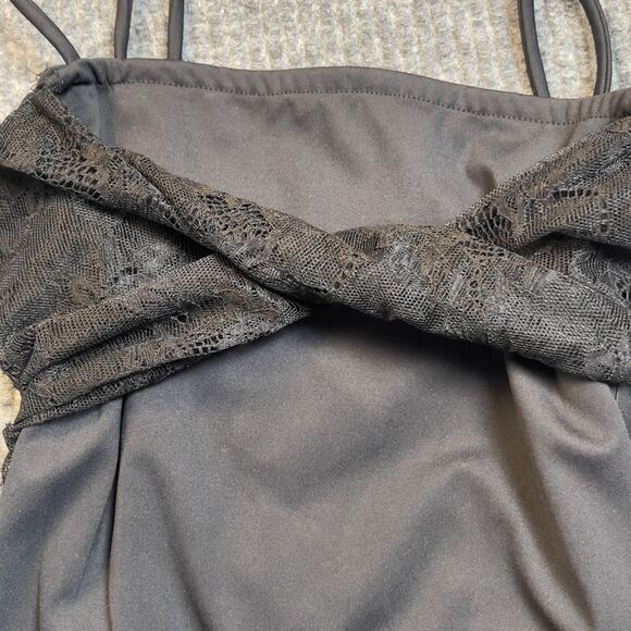 Free People FP MOVEMENT Size XS Lace Me Up One Piece Jumpsuit Black Stretch NEW - Picture 4 of 15